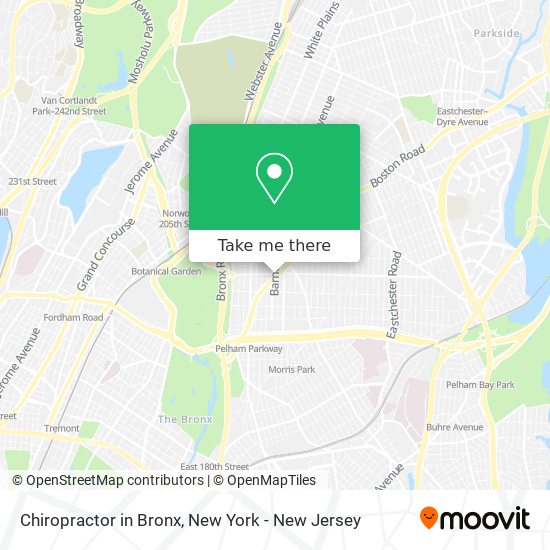 Chiropractor in Bronx map