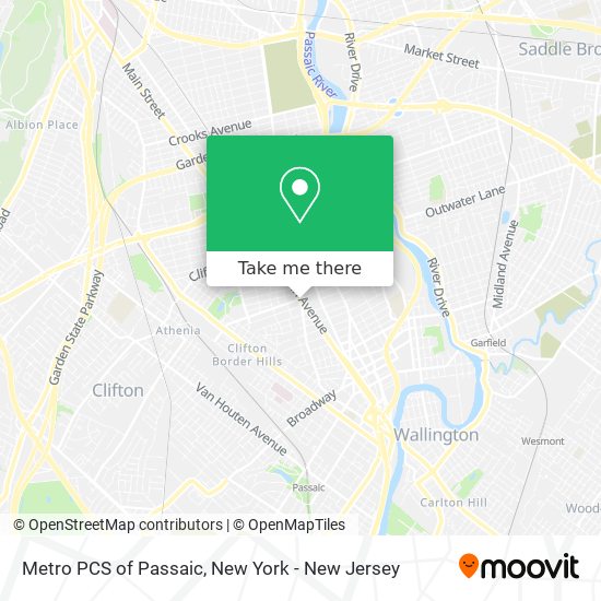 Metro PCS of Passaic map