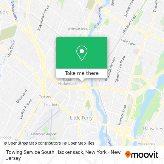 Towing Service South Hackensack map