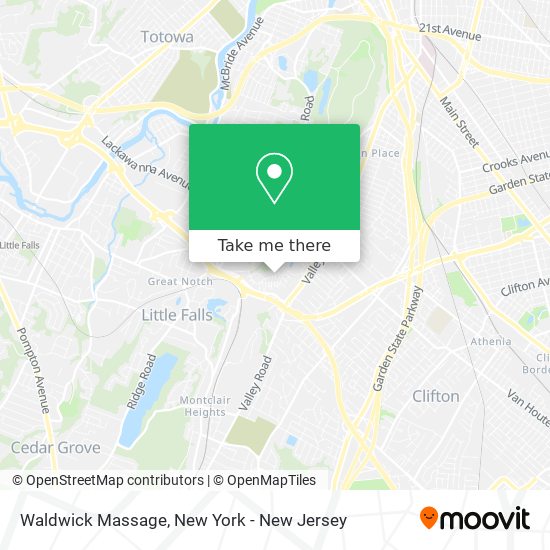 Mapa de Waldwick Massage