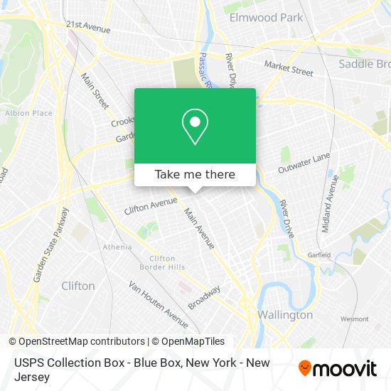 USPS Collection Box - Blue Box map