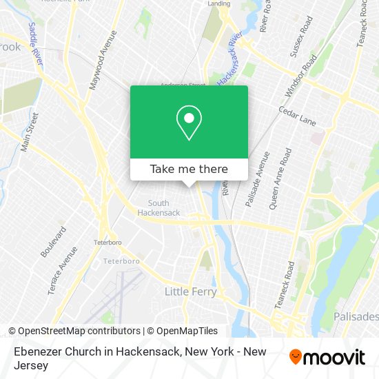 Ebenezer Church in Hackensack map