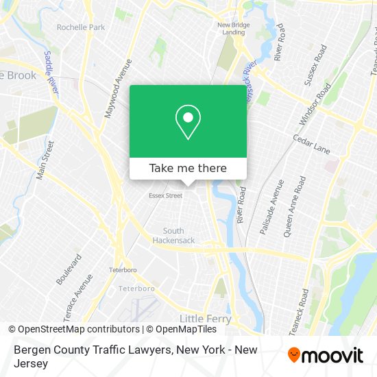 Mapa de Bergen County Traffic Lawyers