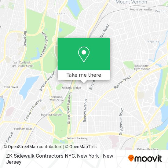 ZK Sidewalk Contractors NYC map