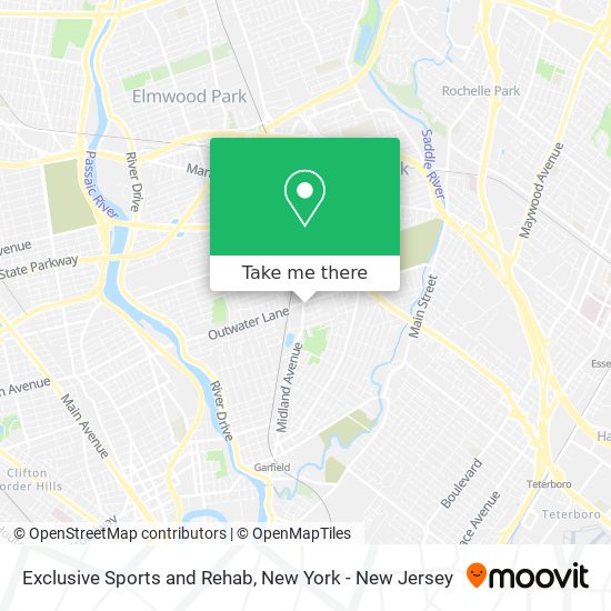Exclusive Sports and Rehab map