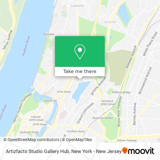 Mapa de Artizfacts Studio Gallery Hub