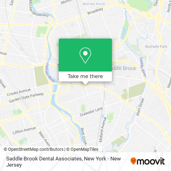 Saddle Brook Dental Associates map