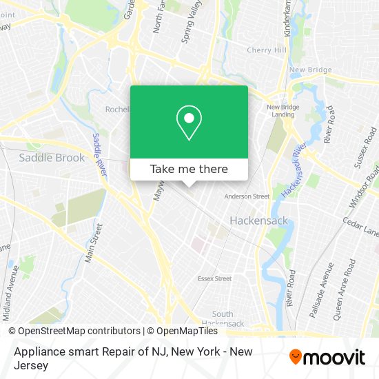 Appliance smart Repair of NJ map