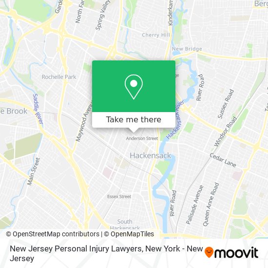 Mapa de New Jersey Personal Injury Lawyers