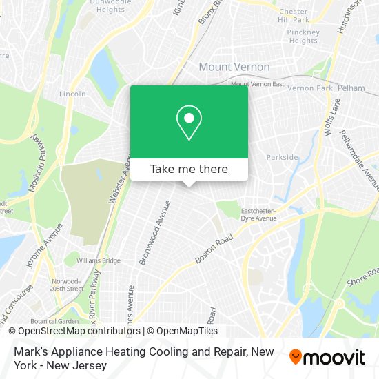 Mark's Appliance Heating Cooling and Repair map