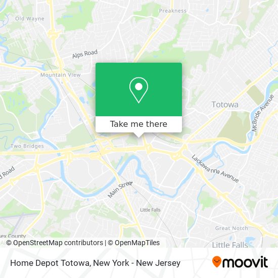 Home Depot Totowa map