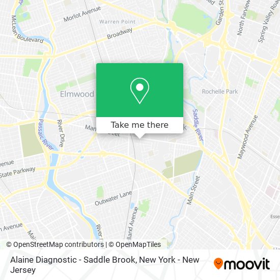 Mapa de Alaine Diagnostic - Saddle Brook