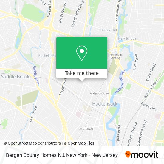 Mapa de Bergen County Homes NJ