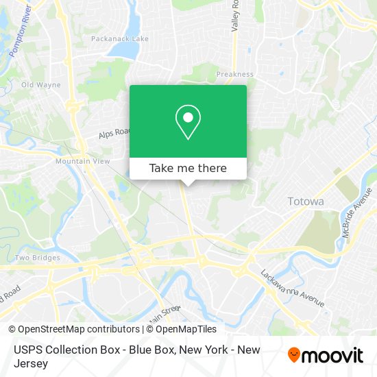 Mapa de USPS Collection Box - Blue Box