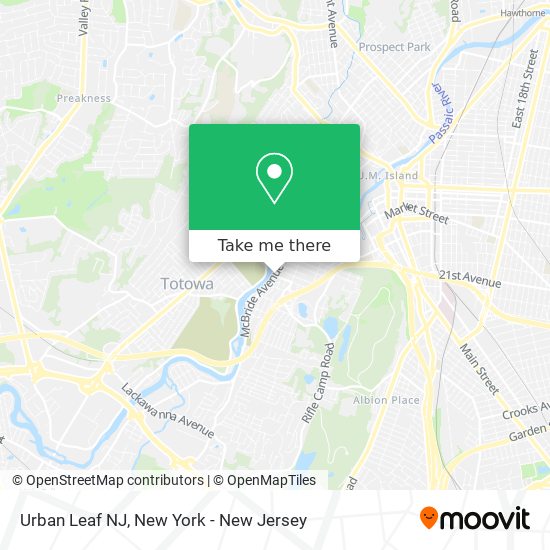 Urban Leaf NJ map