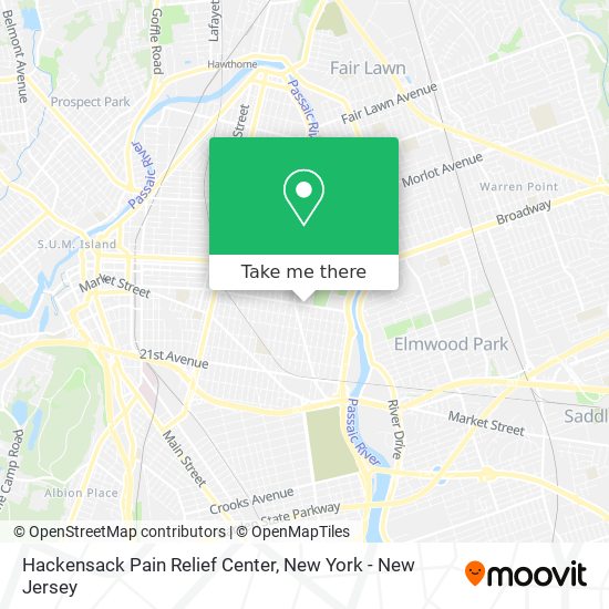 Hackensack Pain Relief Center map