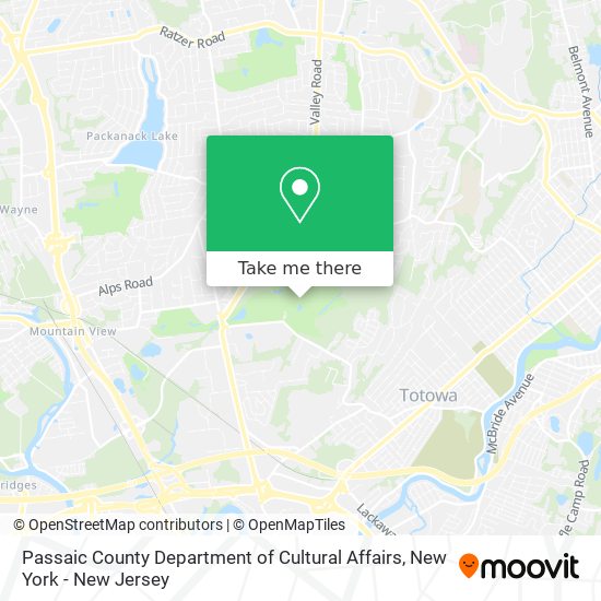 Passaic County Department of Cultural Affairs map