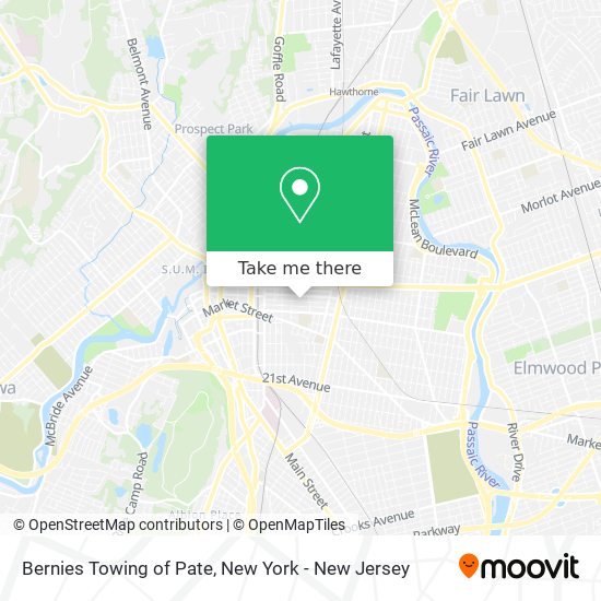 Bernies Towing of Pate map