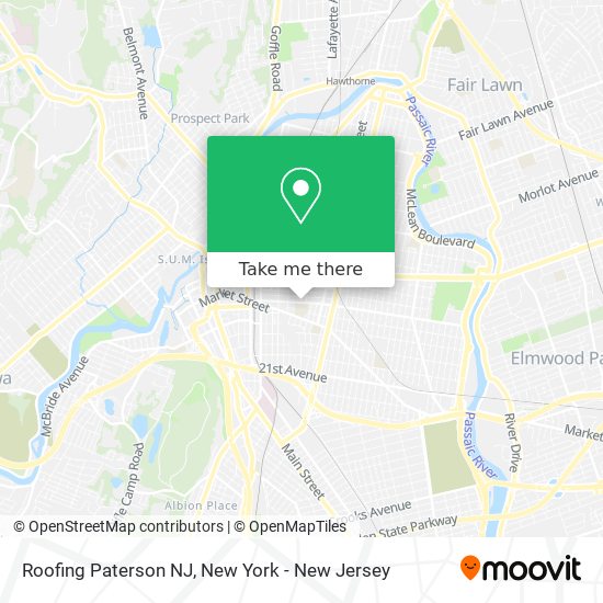 Roofing Paterson NJ map