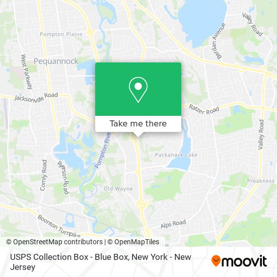 Mapa de USPS Collection Box - Blue Box