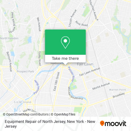 Equipment Repair of North Jersey map