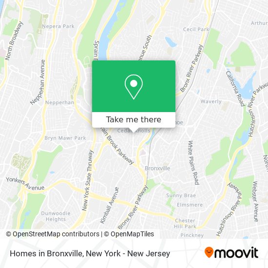 Homes in Bronxville map