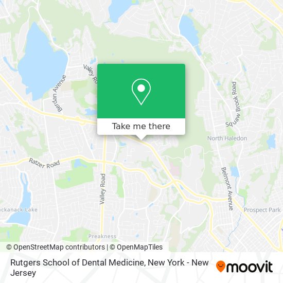 Mapa de Rutgers School of Dental Medicine