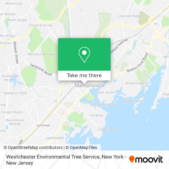 Westchester Environmental Tree Service map