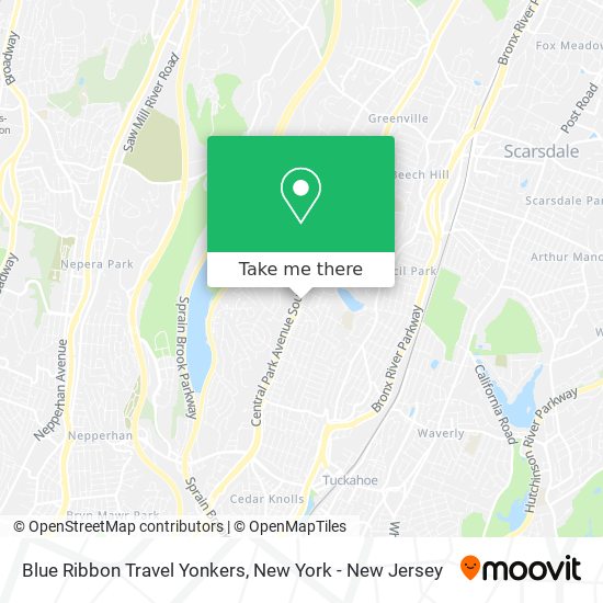 Blue Ribbon Travel Yonkers map