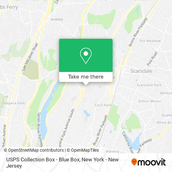 Mapa de USPS Collection Box - Blue Box