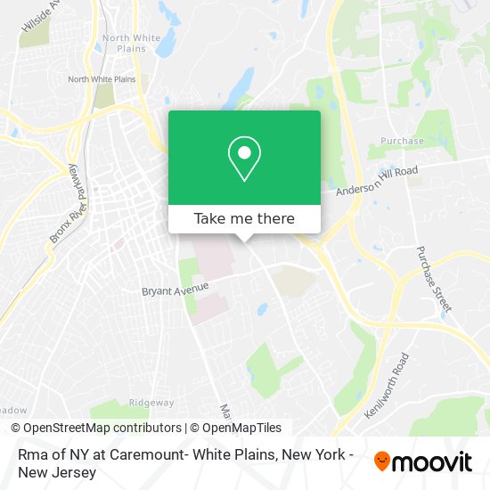 Rma of NY at Caremount- White Plains map