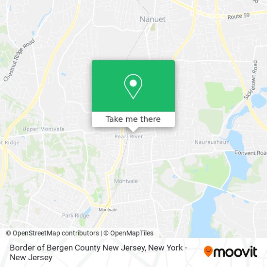 Mapa de Border of Bergen County New Jersey