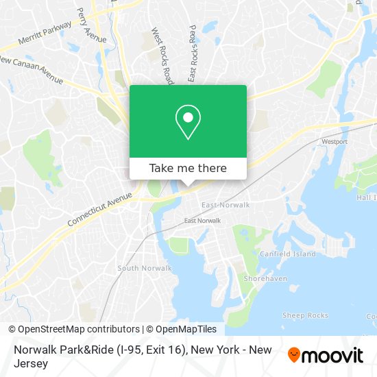 Norwalk Park&Ride (I-95, Exit 16) map