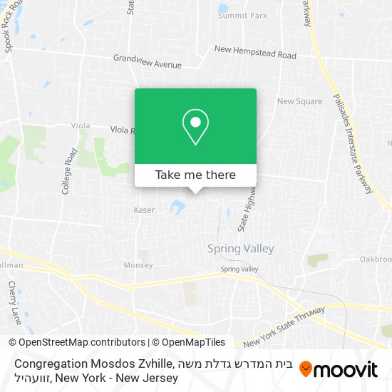 Mapa de Congregation Mosdos Zvhille, בית המדרש גדלת משה זוועהיל