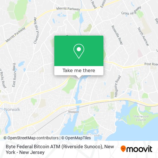 Mapa de Byte Federal Bitcoin ATM (Riverside Sunoco)