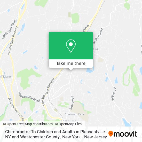 Mapa de Chiropractor To Children and Adults in Pleasantville NY and Westchester County.