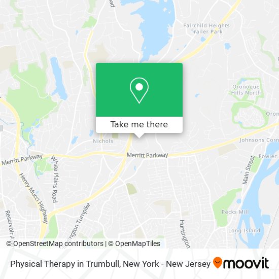 Physical Therapy in Trumbull map