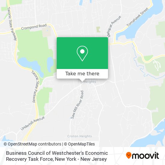 Business Council of Westchester's Economic Recovery Task Force map