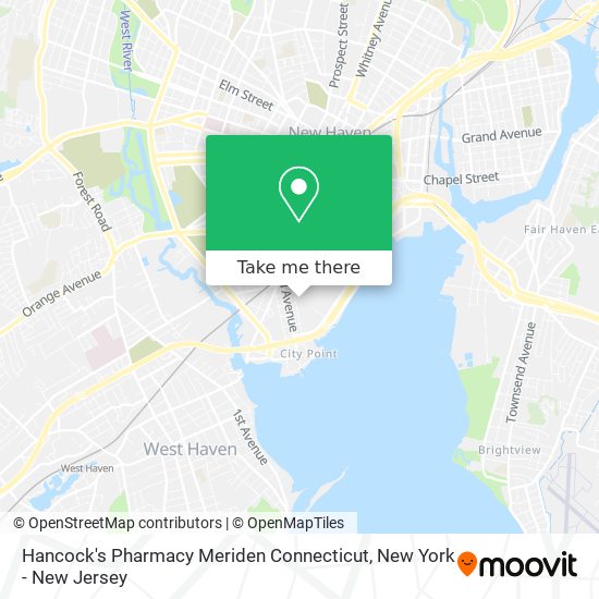 Mapa de Hancock's Pharmacy Meriden Connecticut