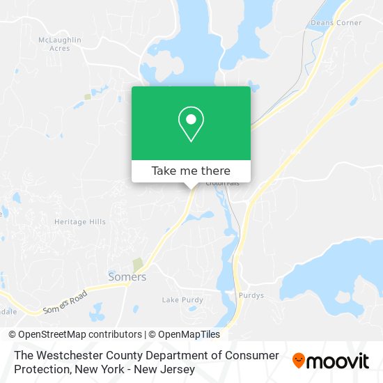 The Westchester County Department of Consumer Protection map