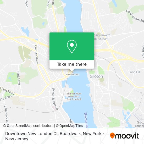 Mapa de Downtown New London Ct, Boardwalk
