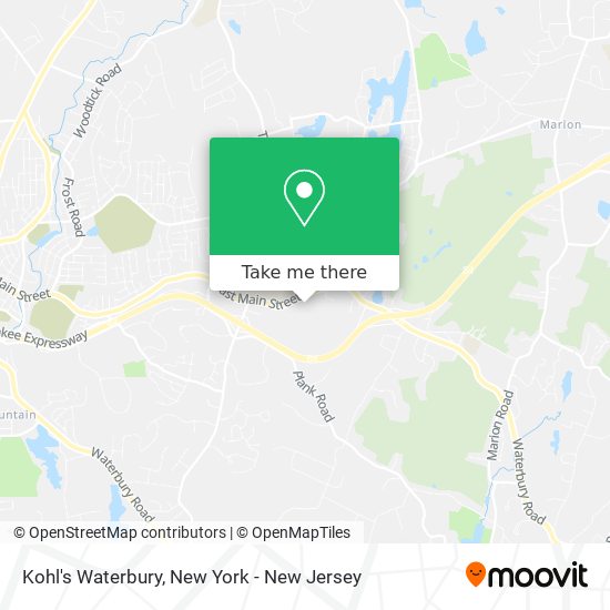 Kohl's Waterbury map