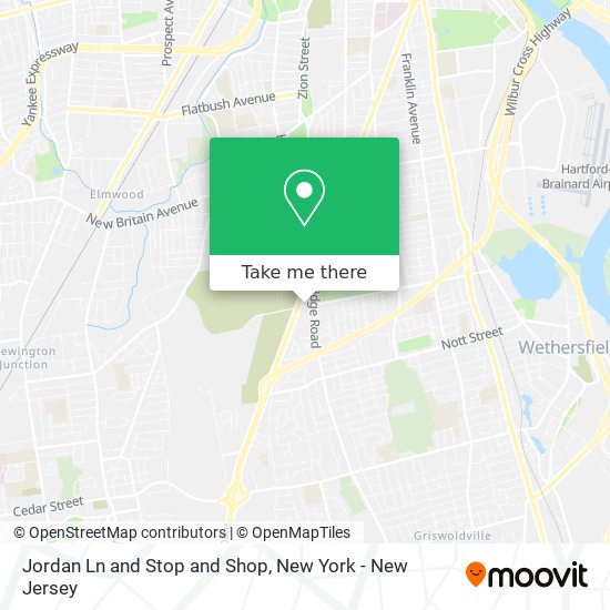 Jordan Ln and Stop and Shop map