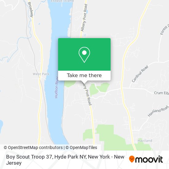 Boy Scout Troop 37, Hyde Park NY map