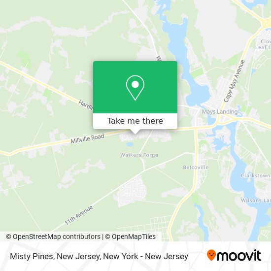 Misty Pines, New Jersey map