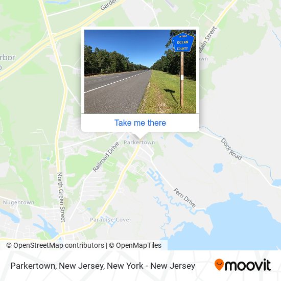 Parkertown, New Jersey map