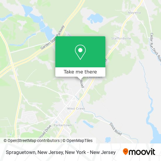 Spraguetown, New Jersey map