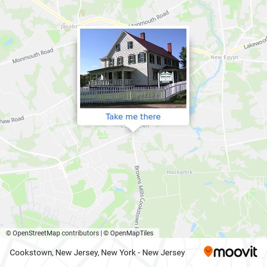 Mapa de Cookstown, New Jersey