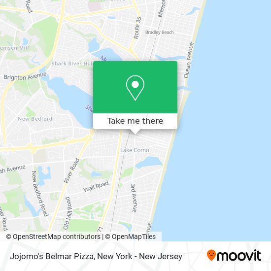 Jojomo's Belmar Pizza map