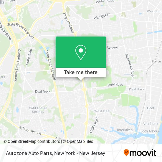 Mapa de Autozone Auto Parts